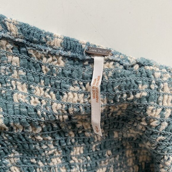 Free People Printed Ellie Maxi Dress Green Floral Smocked Peasant Size Small - Picture 12 of 13